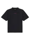 Balenciaga Black Crewneck T-shirt With Logo On The Front And On The Back In Cotton Man In Black