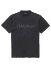 Balenciaga Standard Regular Fit T-shirt In Faded Jersey Clothing In Black