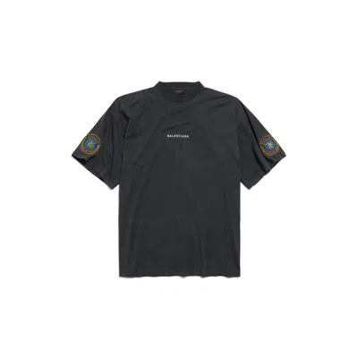 Balenciaga Faded Black Dry Fleece Uniform Merch T-shirt