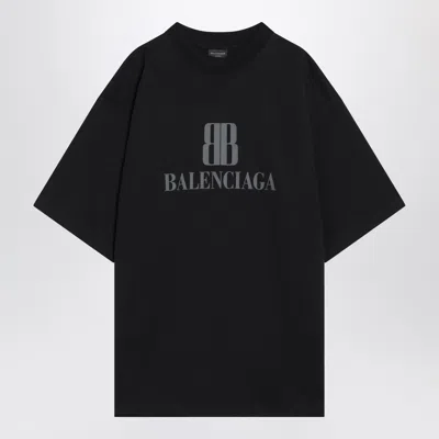 BALENCIAGA BALENCIAGA FADED BLACK NANO BB MEDIUM FIT T SHIRT