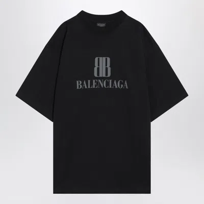 Balenciaga Faded Black Nano Bb Medium Fit T-shirt Men