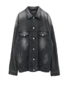 Balenciaga Faded Denim Jacket In Black