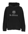 Balenciaga Faded-effect Slogan-print Hoodie In Black