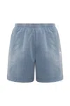 Balenciaga Men's Sweat Shorts In Faded Blue White Red