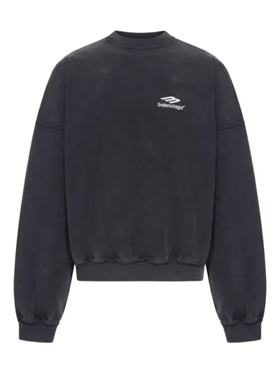 Balenciaga Faded Sweatshirt In Black