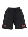 Balenciaga Vintage Effect Drawstring Shorts In Black