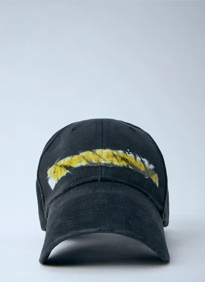 Balenciaga Faded Washed Cap In Metallic