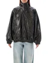 Balenciaga Oversized Python-effect Leather Jacket In Beige