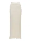 Balenciaga Off White High Waist Long Tweed Skirt In White