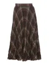 Balenciaga Pleated Skirt With Ruffled Effect In Brown