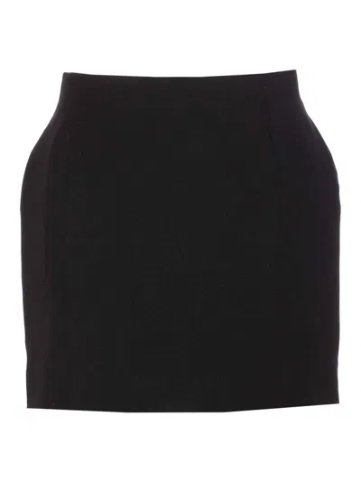 Balenciaga Black Hourglass Mini Skirt In Cream