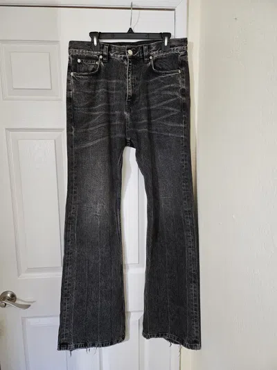 Pre-owned Balenciaga Fall 22 "lost Tape" Flared Denim Jeans In Black