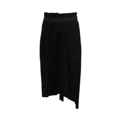 Pre-owned Balenciaga Fancy Pleated Asymmetric Skirt 'black' | Women's Size 34