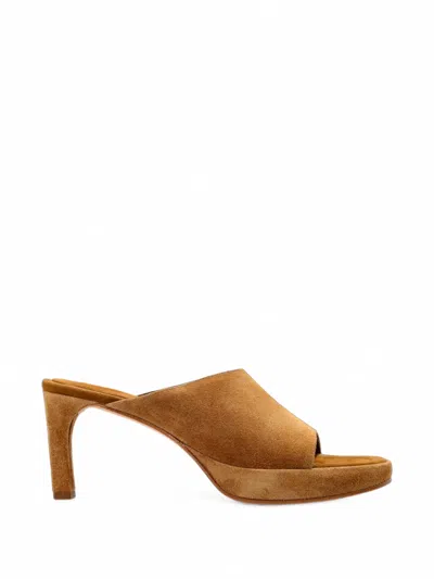 Balenciaga Suede Fargo Heeled Mules 80 In Brown