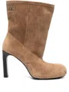 Balenciaga 105mm Fargo Logo-patch Heel Boots In Brown