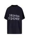 Balenciaga High Neck Graphic Print Black T-shirt In Black