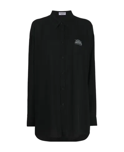 Balenciaga Fashion Institute Oversized Shirt In Black