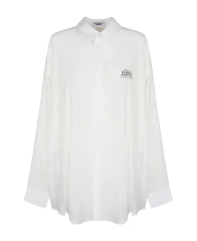Balenciaga Fashion Institute Oversized Shirt In White
