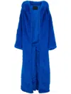 Balenciaga Maxi Faux Fur Coat In In Blue