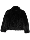 Balenciaga Black Shrunk Faux-fur Jacket In 1000 Black