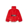 Balenciaga Faux Fur Jacket In Red
