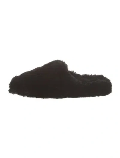 Pre-owned Balenciaga Faux Fur Mules In Black