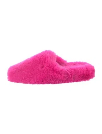 Pre-owned Balenciaga Faux Fur Mules In Pink