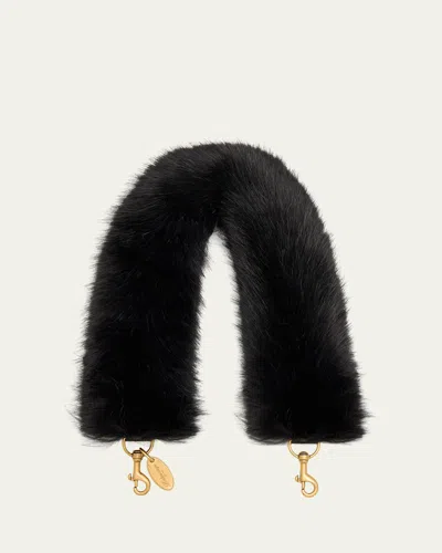 Balenciaga Faux Fur Shoulder Strap In Black