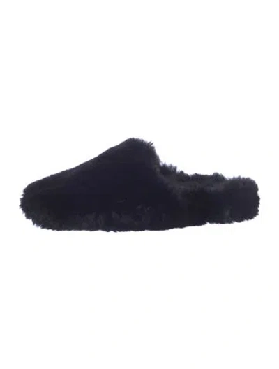 Pre-owned Balenciaga Faux Fur Slippers In Blue