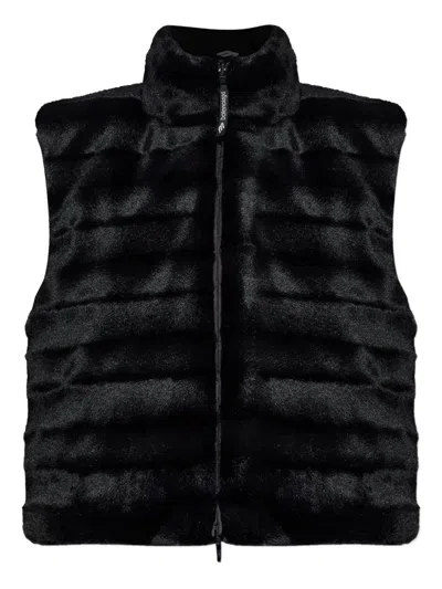 Balenciaga Faux-fur Zipped Gilet In Black