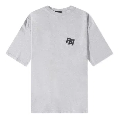 Balenciaga Fbi Oversized T-shirt 'heather Grey Black' In Gray
