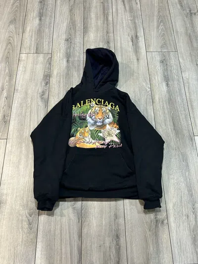 Pre-owned Balenciaga Fbi Year Of The Tiger Reversible Hoodie In Black