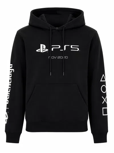 Balenciaga Cotton Sweatshirt With Graphic Design In Black