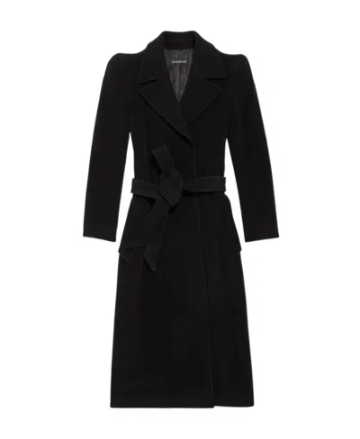 Balenciaga Felted Cashmere-blend Mid Coat In Black