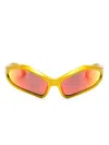 Balenciaga Fennec Geometric-frame Sunglasses In 黄色