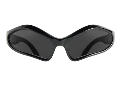 Pre-owned Balenciaga Fennec Oval Sunglasses In Black (768054t00071000)