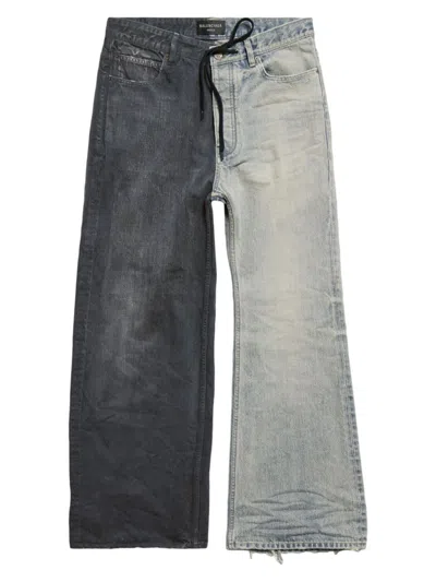 Balenciaga Fifty-fifty Jeans In Dark Grey Light Blue