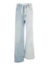 Balenciaga Fifty-fifty Light Blue Jeans With Asymmetric Legs In Denim Women In Blue