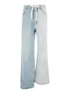 Balenciaga Fifty-fifty Light Blue Jeans With Asymmetric Legs In Denim Women In Multicolor