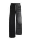 Balenciaga Men's Fifty-fifty Jeans | Size Small | 793766 In Light Blk + Blk Ring