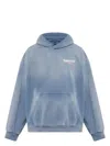 Balenciaga Logo Hooded Sweatshirt In Blue