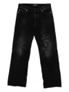 Balenciaga Men Distressed Denim Jeans In Black