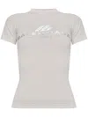 Balenciaga Activewear Fitted T-shirt In Nude & Neutrals