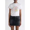 Balenciaga Women Graphic Logo Crew Neck T-shirt In White