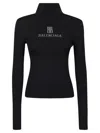 Balenciaga Women Turtleneck With Lettering Logo On The Front In Black