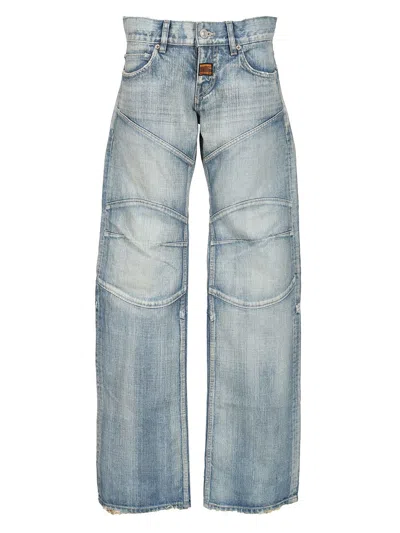 Balenciaga Fitted Low-waist Jeans Blue
