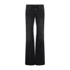 Balenciaga Fitted Low Waist Flared Wide-leg Pants In Black