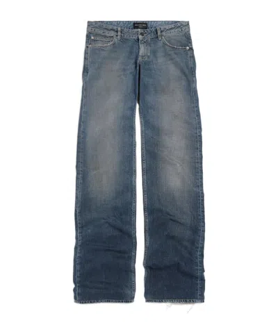 Balenciaga Women's Wide Leg Baggy Pants In Blue