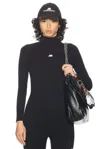 Balenciaga Activewear Logo High-neck Top In Black