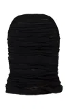 Balenciaga Fitted Silk Chiffon Bustier Top In Black